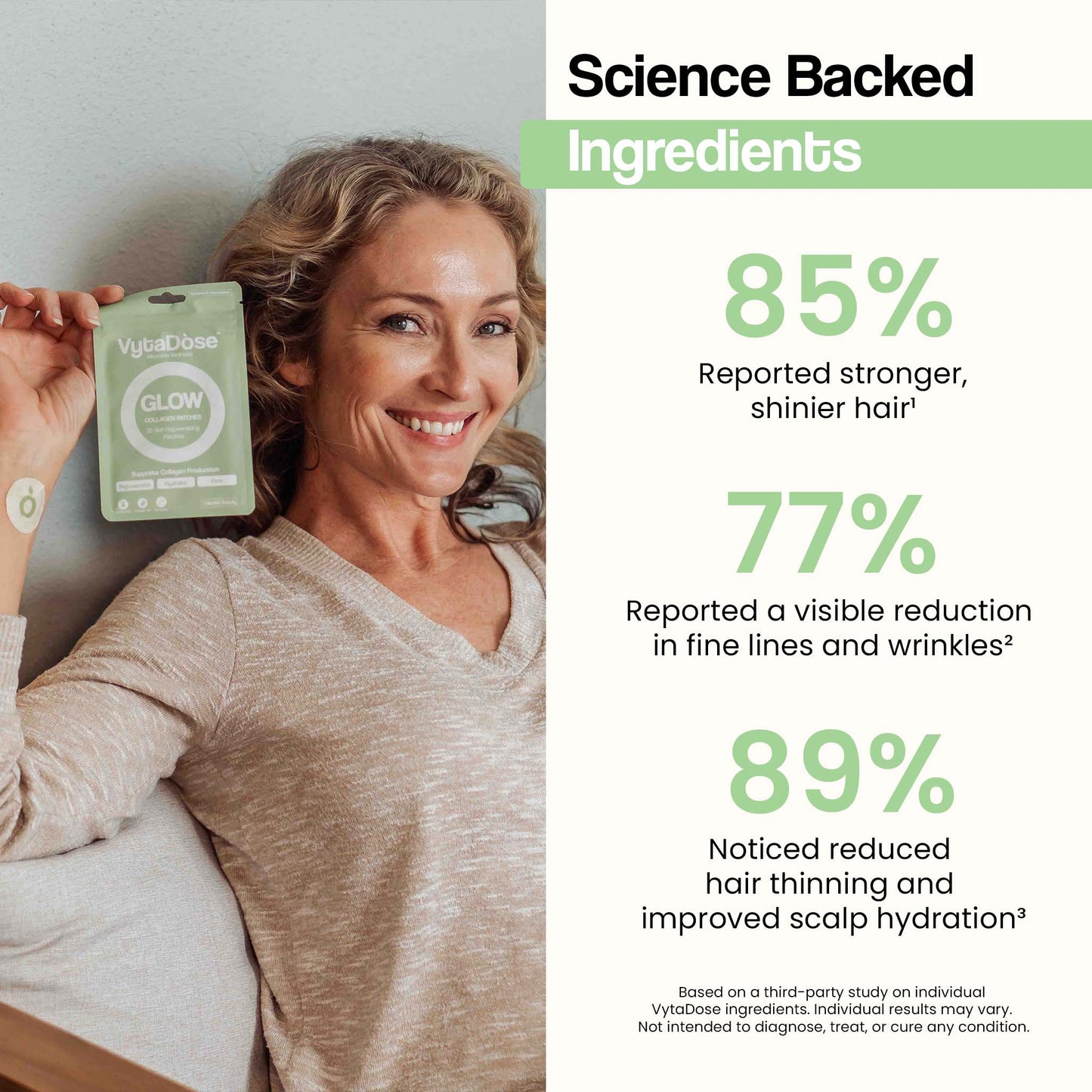 VytaDose Collagen Lifestyle Image – Radiant skin, strong nails, and healthy joints