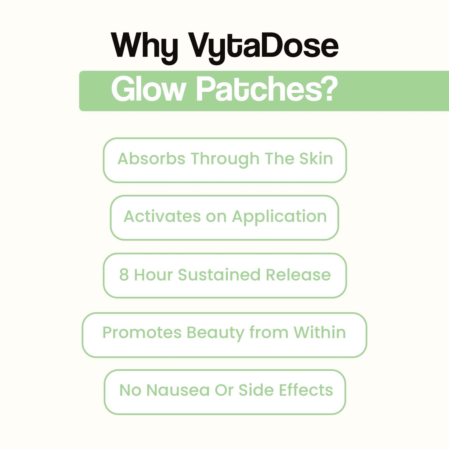 VytaDose Glow Patches key benefits and product claims