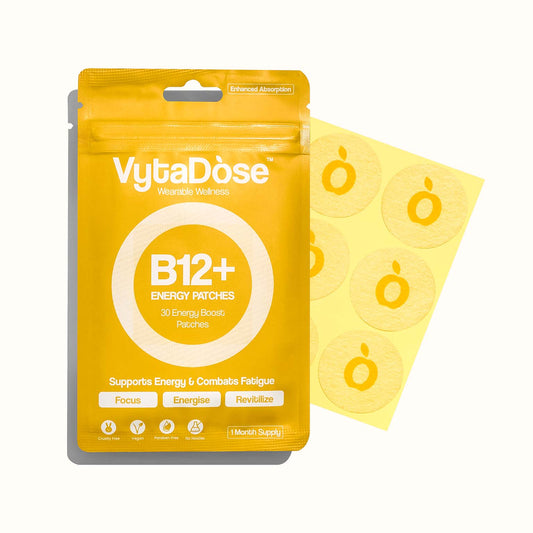 VytaDose B12+ energy patches pack with 30 patches to boost energy, focus and reduce fatigue