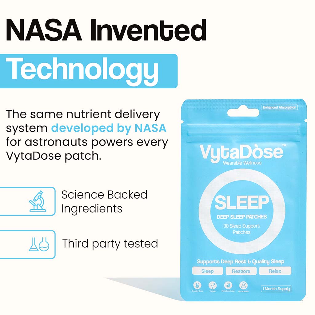 Vytadose sleep patches with NASA invented technology for nutrient delivery and better rest